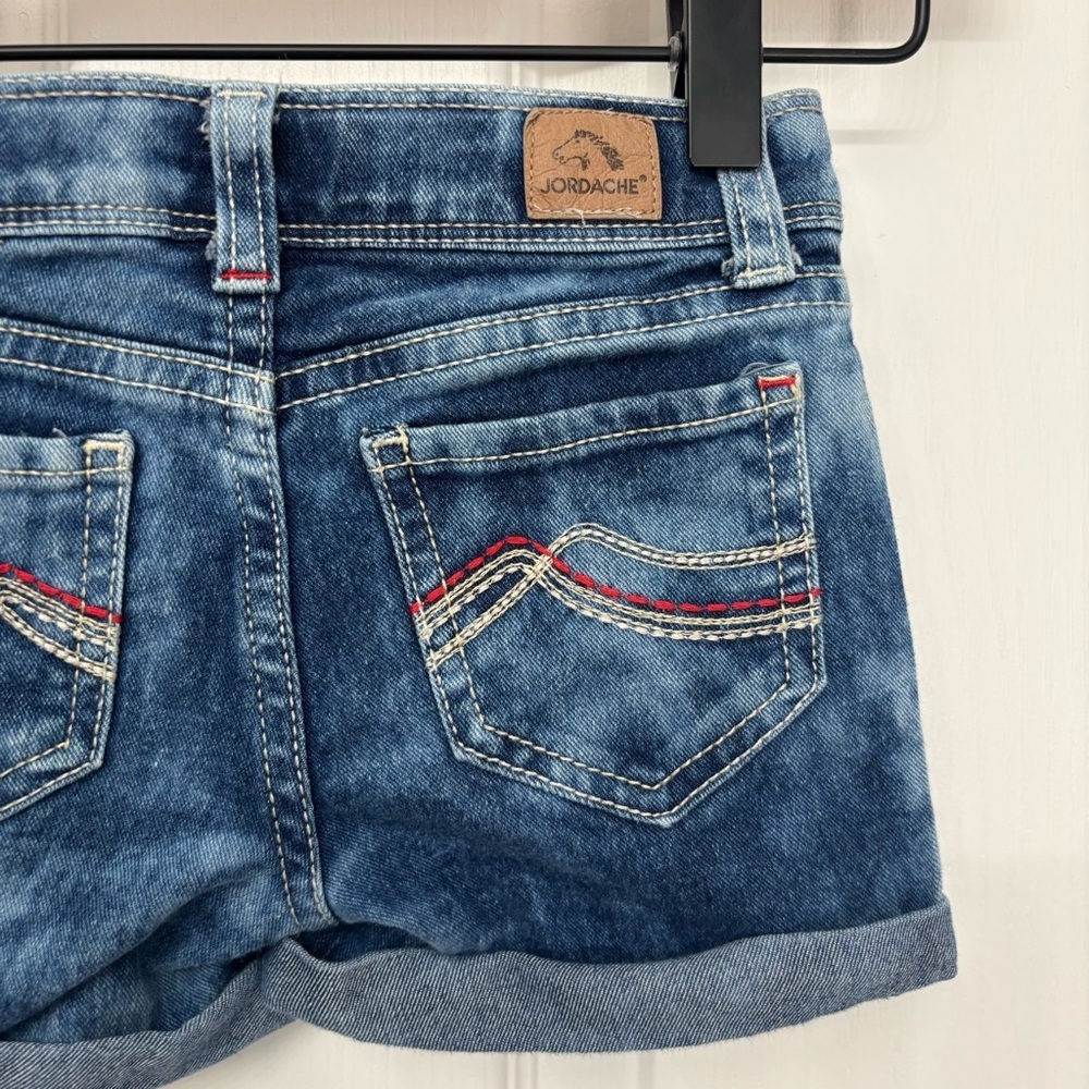 Denim Patch Shorts | Jordache Girls Size 4 - Picture 10 of 11